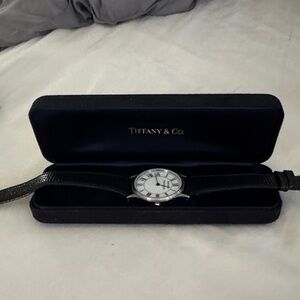 Tiffany & Co. Black lizard skin portfolio watch